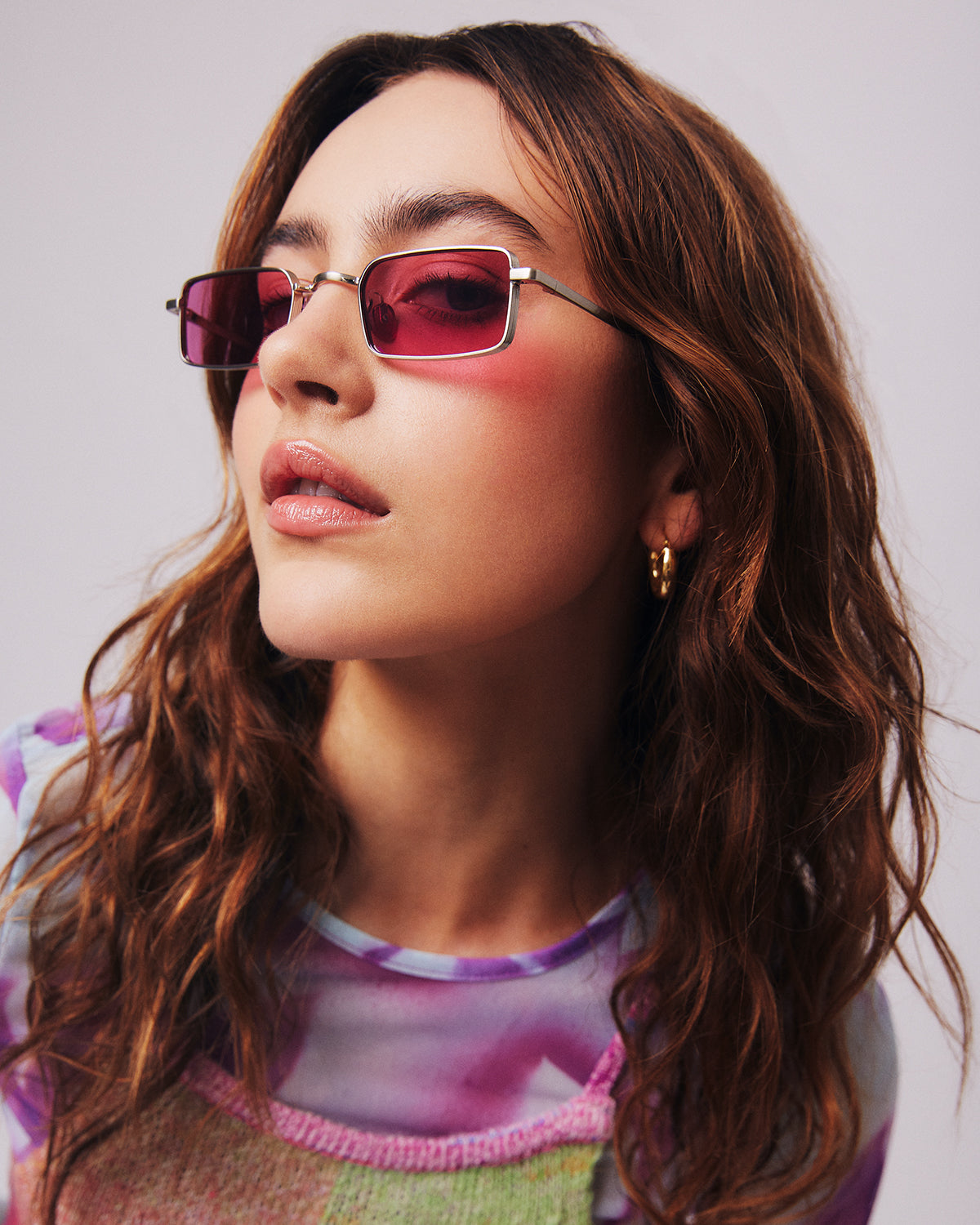 AKILA x The Beatles B-side Sunglasses in Silver / Magenta